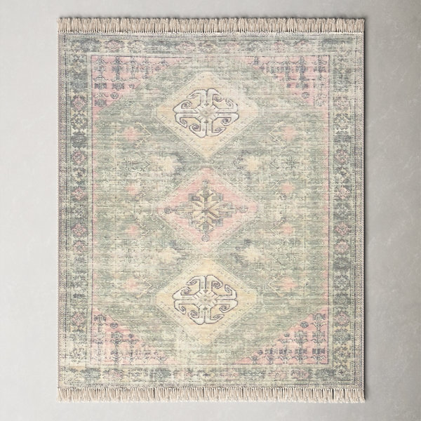 AllModern Tucson Oriental Handwoven Green/Khaki Area Rug & Reviews